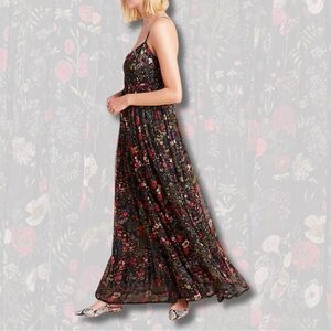 Anthropologie Floral Maxi Dress - Black and Red